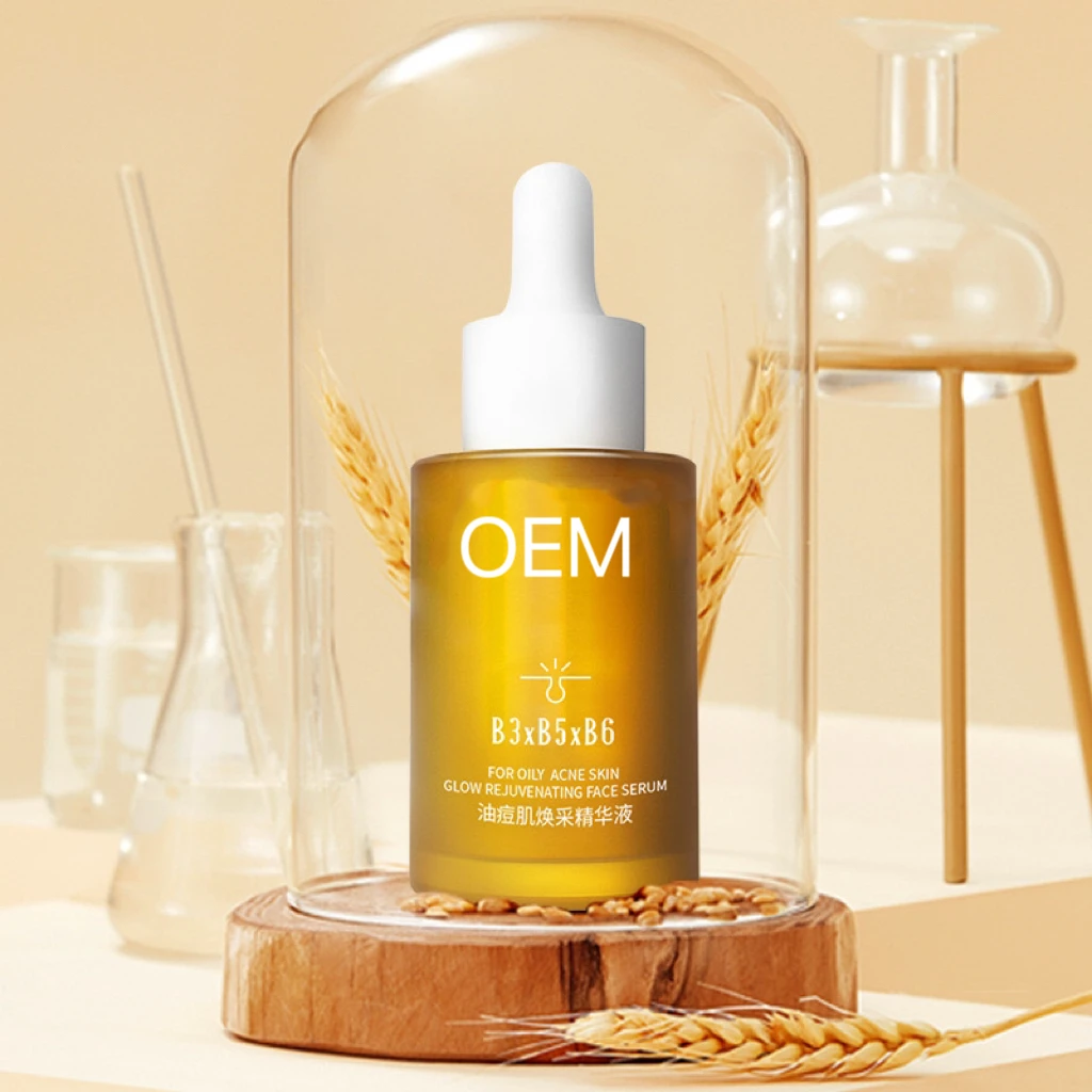 OEM Face Skin Care Serum Vitamin B5B6 Acne Treatment Pore Cleansing Smoothing Essential Oil Whitening Dry