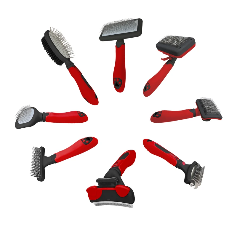 Hot Selling Dog Brush Pet Comb Cat grooming Slicker brush Double Sided Undercoat Rake Open Knot Comb Pet Hair Removal Tools