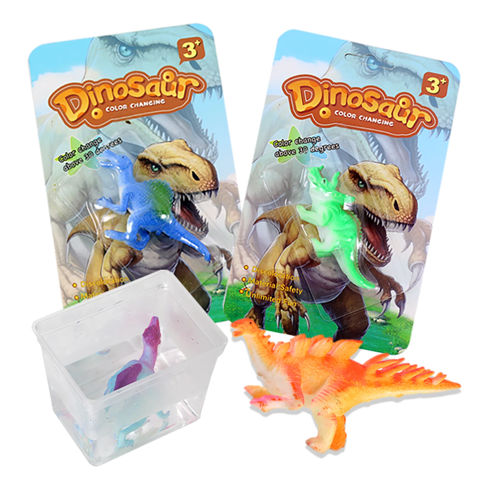 Unisex New TPR Soft Rubber Dinosaur Toy Warm Water-Change Color Dinosaur Model for Students and Children