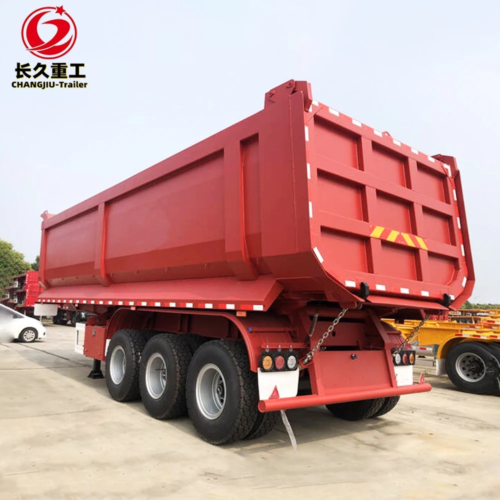 3 Axles 4 Axles Rear End Dump Semi-Trailer For Sale Rear Dump Semi Trailer Tipping Trailer
