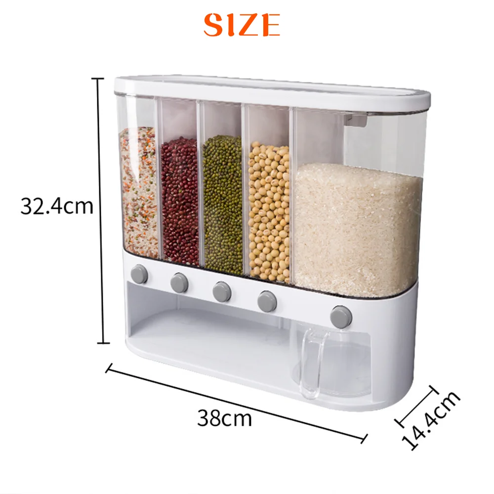 Food Storage Box 2021 top Plastic cereal Dispenser Storage Box Kitchen Food Grain Rice Container