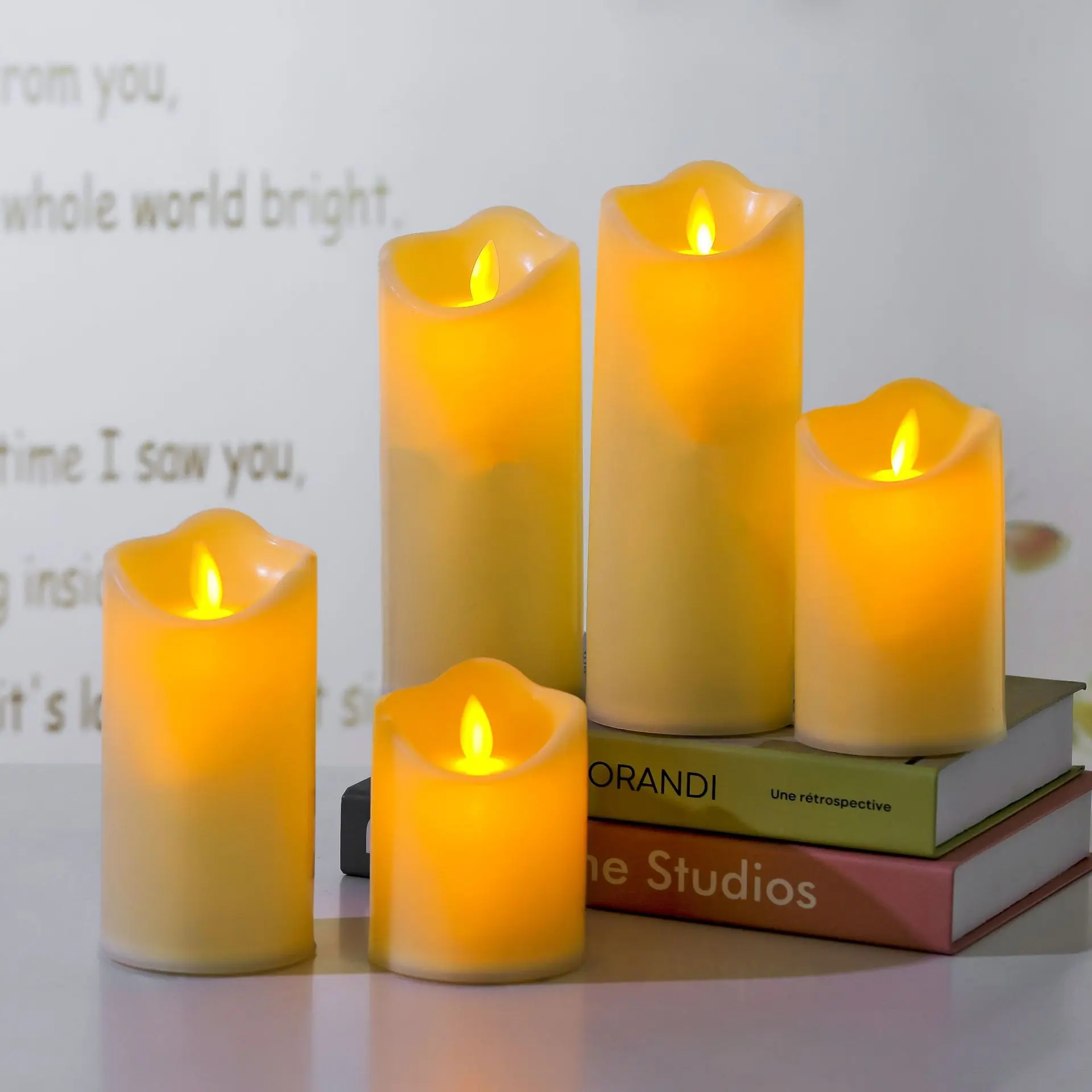 Diagonal smooth swinging plastic candle core remote-controlled smokeless environmental  electronic LED candle