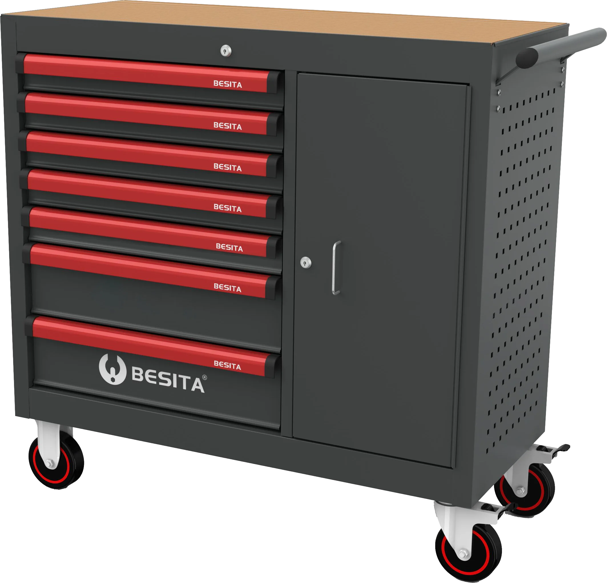 Professional BESITA 76371 Super 7 Drawer Tool Cabinet Tool Trolley For Workshop