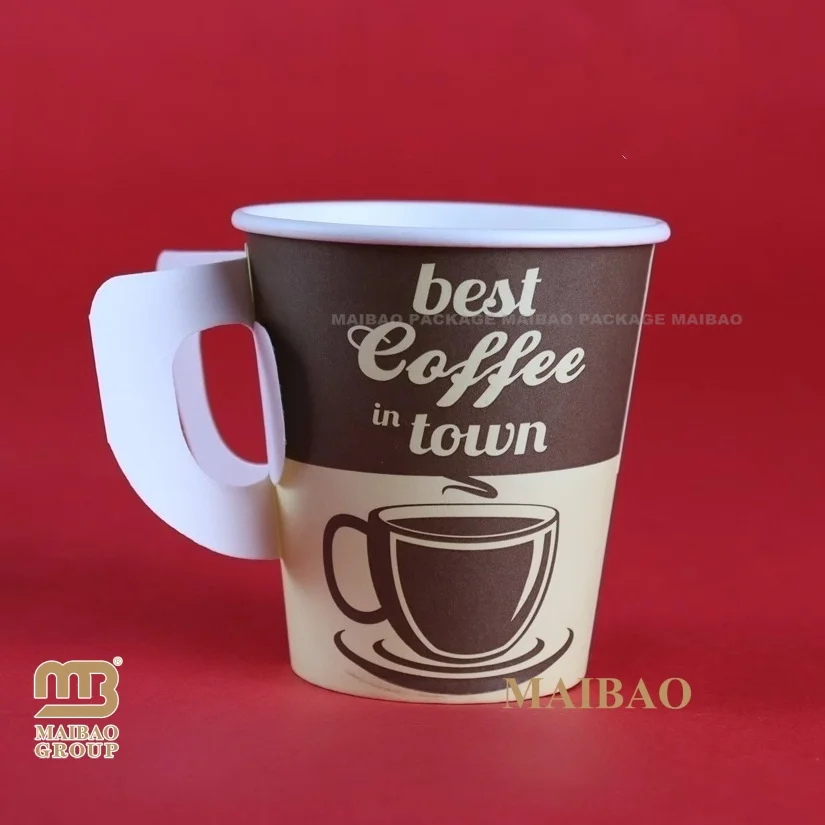 Disposable Paper Cup With Handle Perfect For Hot Drinks Tea & Coffee Handle Paper Cups Custom Printed Paper Cups