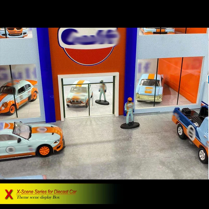 1:18 3 Parking Garage Alloy Car Model Acrylic Display Box Of Underground Parking Garage Simulation Alloy Car Model