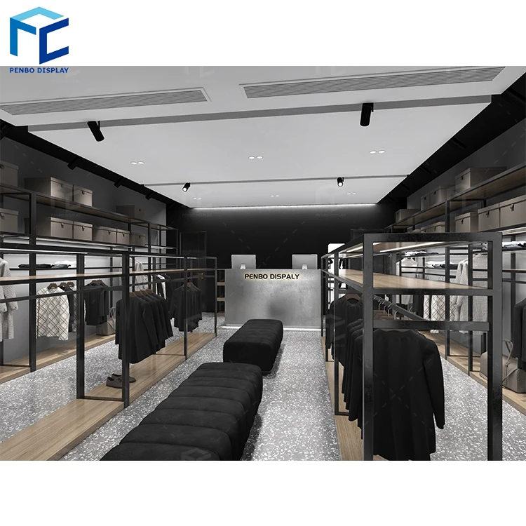 Factory Made Clothing Store Factory Made Clothing Retail Garment Display Racks Customized Women Boutique Clothing Shop
