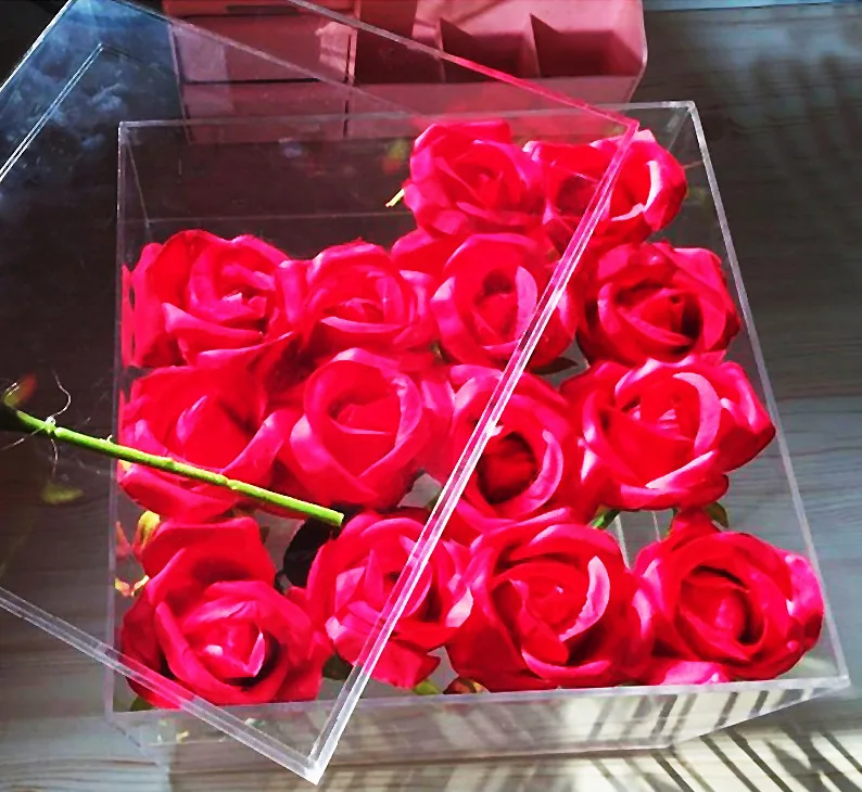 
Wholesale Acrylic Flower Gift Box Florist Transparent Rose Box Florist Flower Crystal Gift Box 