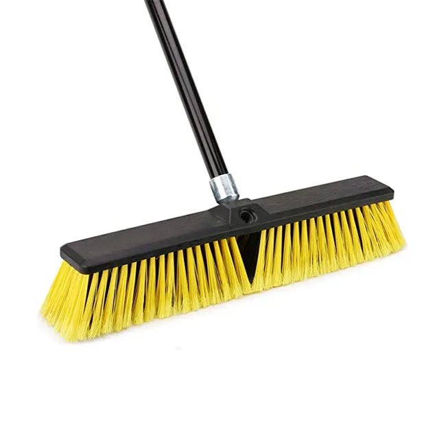 Garden  Heavy Duty Push Broom Floor And Cleaning Sweeping Plastic Brush Outdoor Stiff Sweeping Magic Brooms With Long Handle