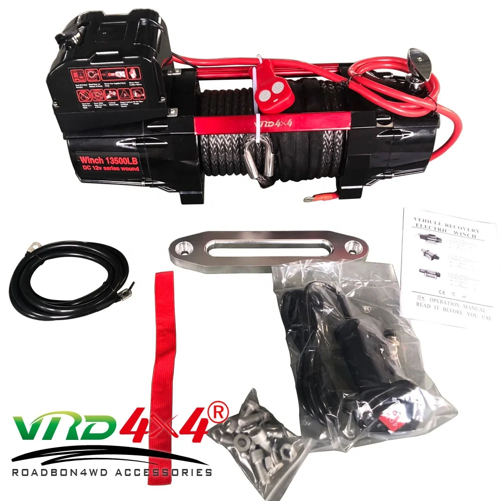 13500Lb Synthetic Plasma Rope Offroad 4x4 Electric Winch Nylon Rope  Wholesale OEM Customize Winch High Speed Tow Electric Winch