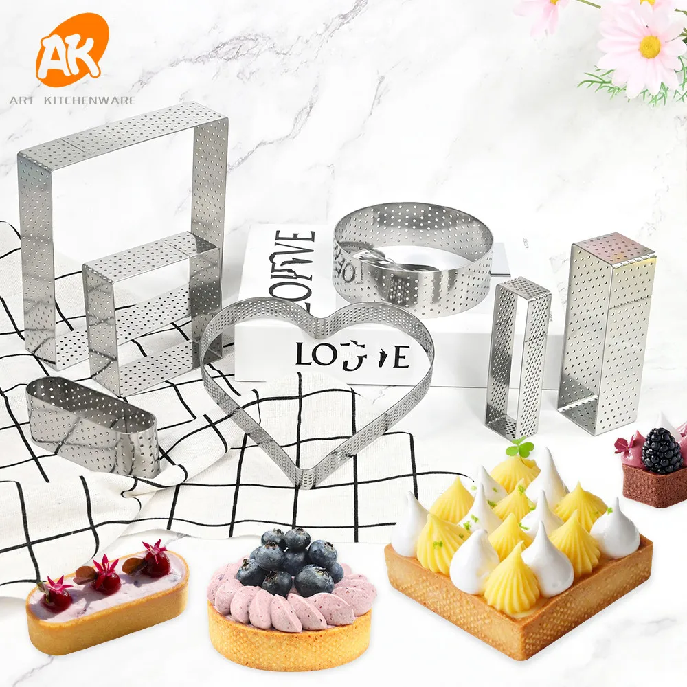 AK H2 см 3 5 круглый Овальный более высокий из нержавеющей стали перфорированный французский пирог кольцо форма для Мусса торт Кондитерская печь выпечка инструмент выпечки