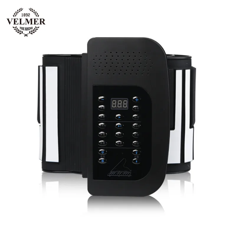 1892 VELMER THE RHINE 61- Keys digital portable Piano Keyboard Silicone Flexible Hand Roll Up Piano