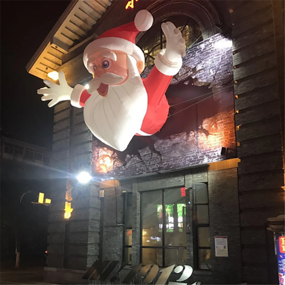 Wholesale Giant Inflatable Santa Claus Climbing Wall Coco Melon Shashibo Outdoor Maze for Christmas Decoration