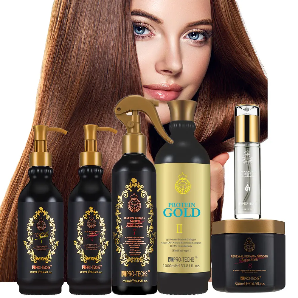 Factory Price OEM Salon Grade Hot Selling Formaldehyde Free GOLD Keratin Hair Protein Smooth Treatment for All Hair Type