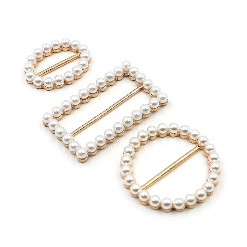 2020 Fancy design apparel buckle  various shaped pearl buckle delicate square belt buckle for clothing