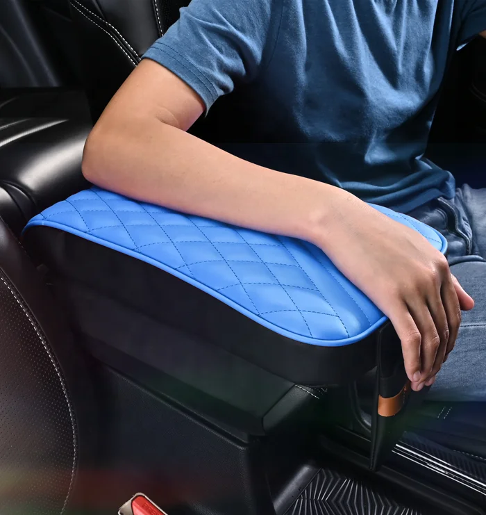 Anjuny PU Leather Car Armrest Cushion Pad for Car Universal Memory Foam Auto Center Console Seat Armrests Box Cover Hand Support