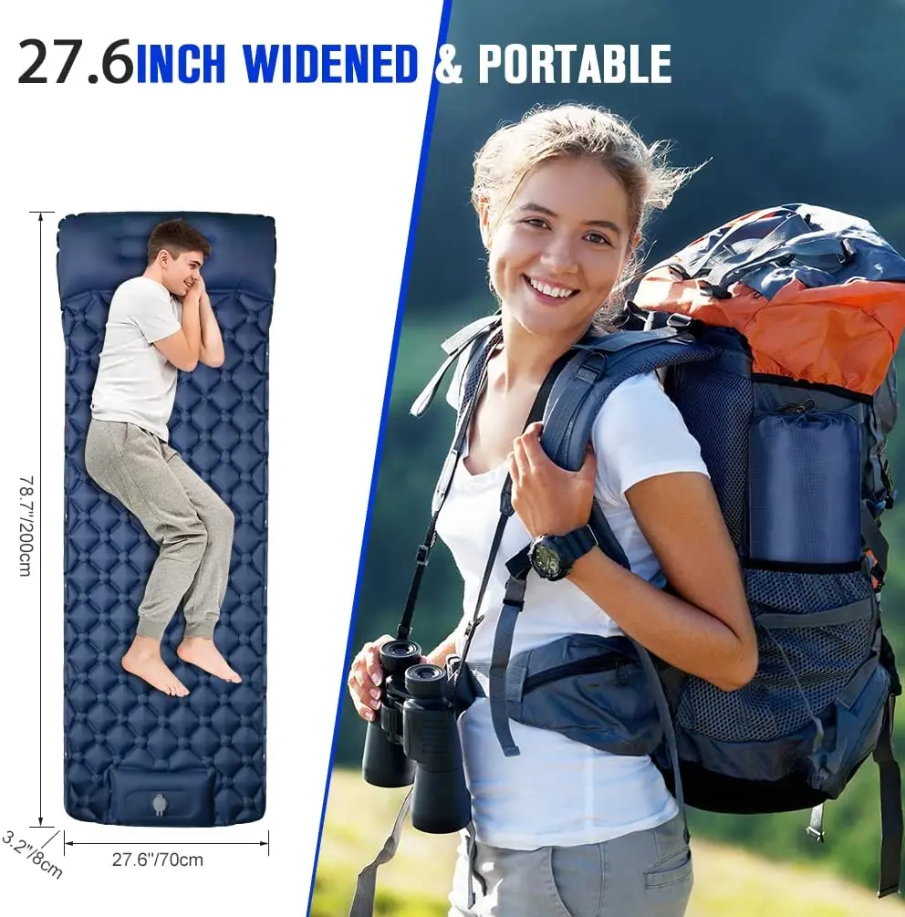 Travel Mat Car Self-inflating Mat Sleeping Pad Waterproof Foldable Outdoor Compact Camping Mat Tpu Camping Mattress Sleeping Pad