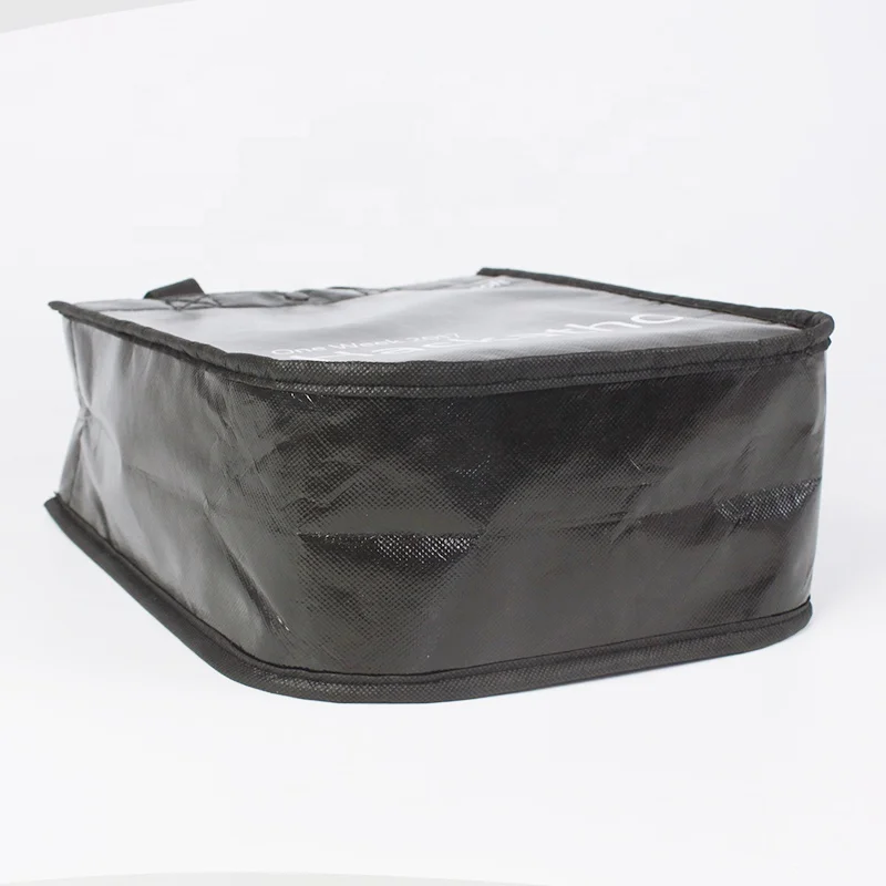 sport black round food delivery cooler bag, non woven cooler bag