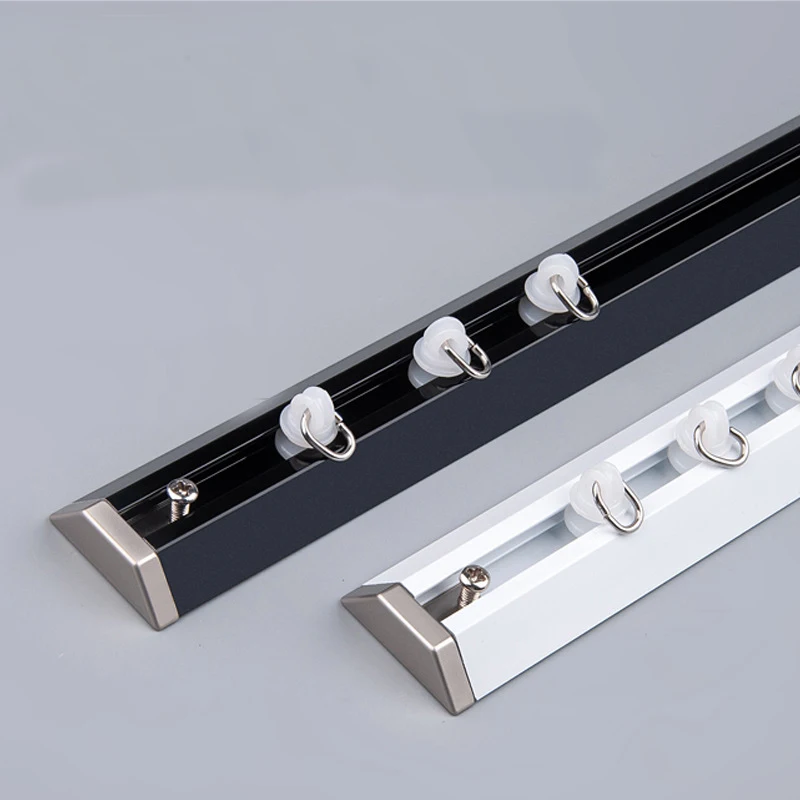 IKSUN Factory supply heavy duty aluminium curtain Rail stage ceiling mounted curtain track hotel V shaped curtain track