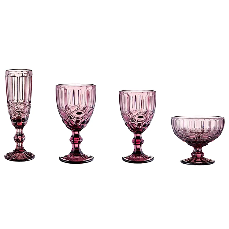 Wholesale customized colourful glass cup ,red wine glasses ,colored glass goblet