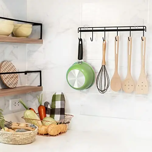 Rail 2 Hanging Rack Wall Mounted Rail Utensil Hanger Holder for Kitchen Spoons Coffee Mug Cups