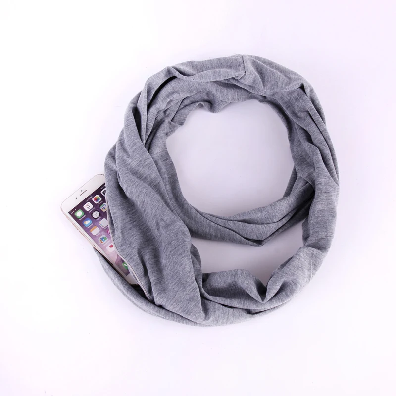 In The Fall And Winter Of Multi-functional Storage Scarf Other Scarves & Shawls Women  Solid Color Fabric Scarf