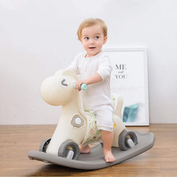 
New design hight quality kids plastic rocking horse for indoor baby animal riding toy 