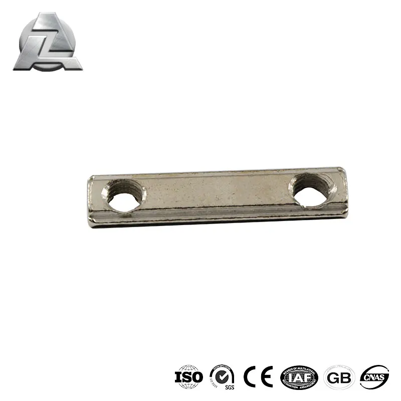 Aluminum 20 30 40 45 series tslot t slot profile accessories 2 hole steel m4 m5 m6 m8 m10 roll in t nut tnut with spring ball