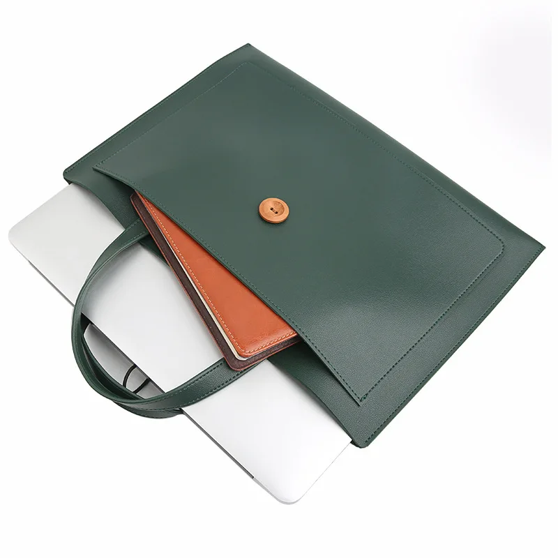 Portable Briefcase Multifunction PU Leather Laptop Sleeve Bags For Apple Micro Book Air Pro 13 14 15.6 Inch