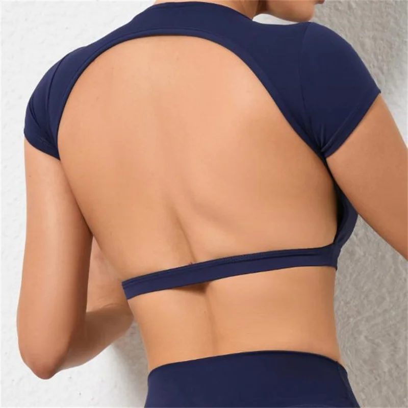 Most Popular Wholesale New Arrival Workout Fitness Backless Custom Gym Open Back Sports Bra For Women