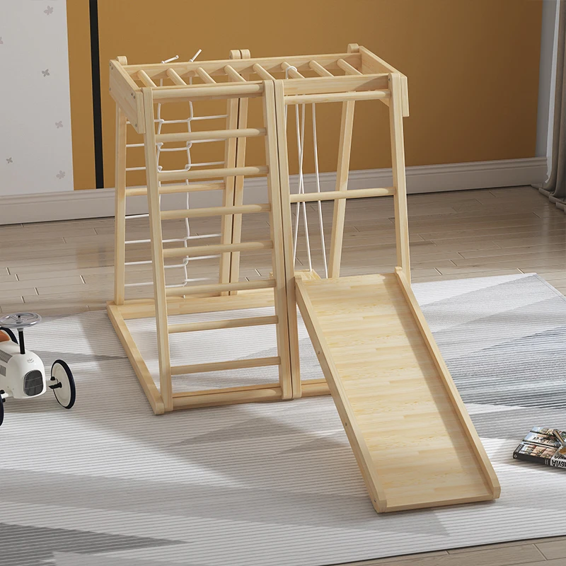 Wooden children indoor climbing frame preschool furniture tripod climbing toy