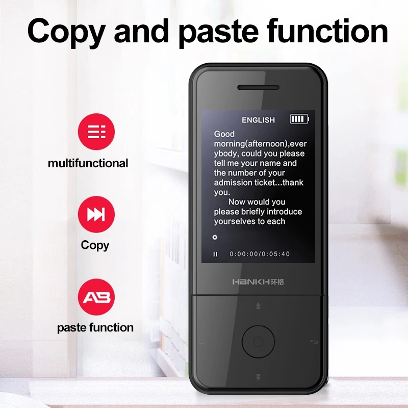 2024 Multi-language translation blue tooth mp3 copy and paste MUSIC mp3 player with 256GB TF card