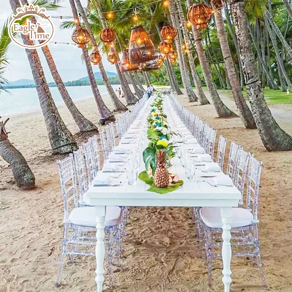 Wholesale Transparent Resin Chiavari Chairs Wedding Chair Chavari Party Tiffany Chivari Chairs Clear Acrylic Hotel