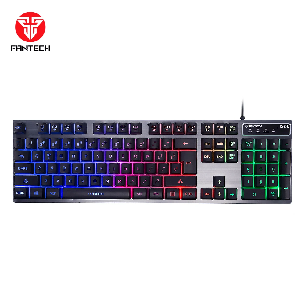 Игровая мембранная клавиатура Fantech K613L с алюминиевой крышкой и радужной подсветкой