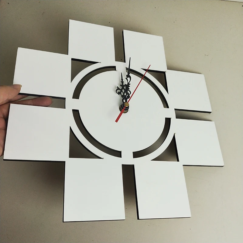 SHABBY ROUND WALL CLOCK CHIC MDF WOODEN HOME Vintage  White Antique Flower Decor Europe Box Window Style for dye sublimation