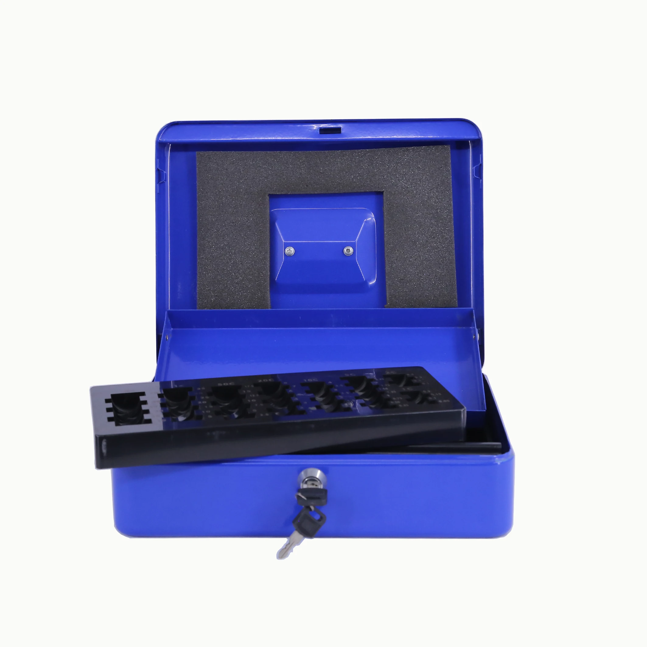 Euro Metal Cash Box, Key Lock Cash Safe Box Money Saving Portable Box/