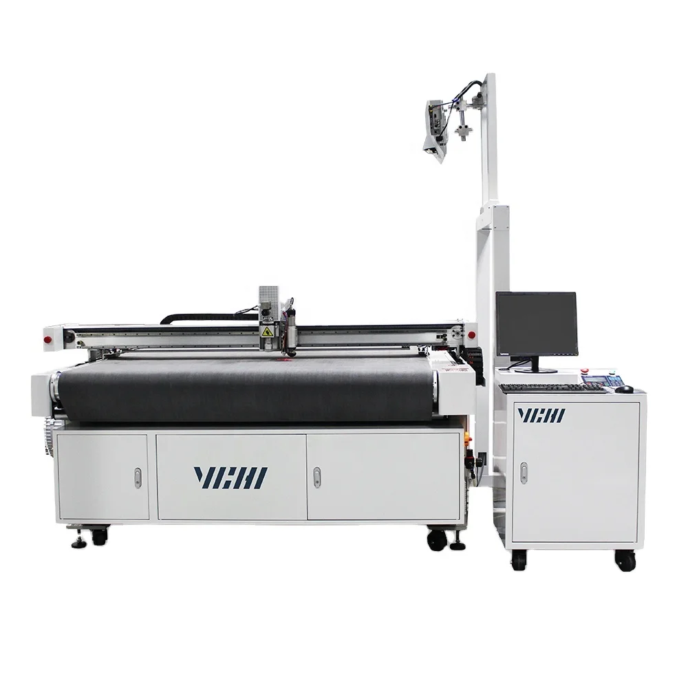 1600 x 1200 mm oscillating knife cutting machine Automatic PU PVC Leather Cutting Machine Pneumatic Artificial Leather Cutter