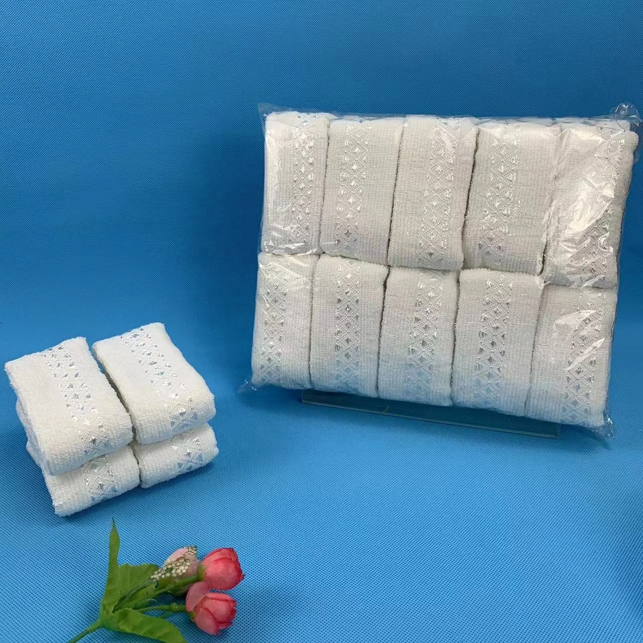 high quality satin viscose cotton disposable airline hot and cold oshibori towel