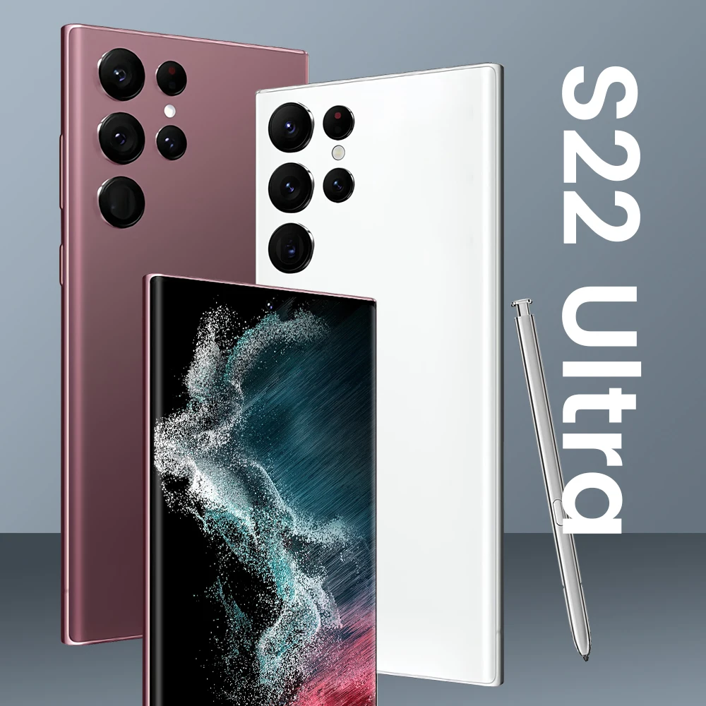 2022 Hot Selling  New Galaxy S22 Ultra 5g Cellphone 7.3 Inch 16GB + 1TB Android Smartphone Android 12.0 Mobile Phones