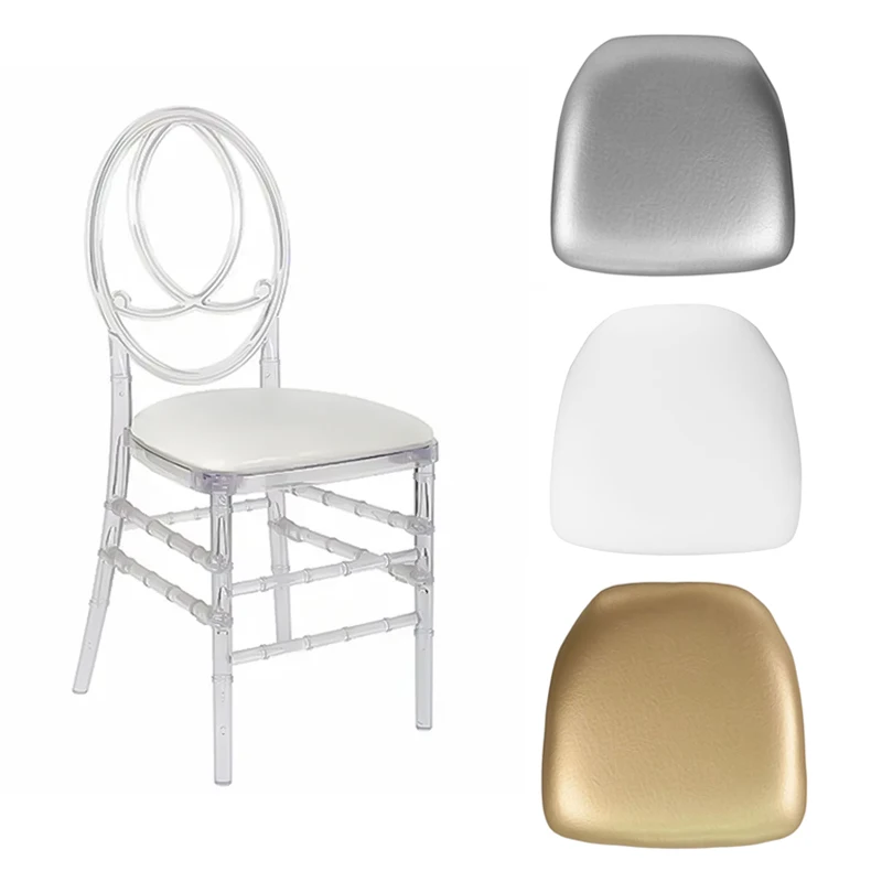 Оптовая продажа стеганых подушек для стульев Chiavari и Tiffany из искусственной кожи ткани со съемным устройством свадьбы