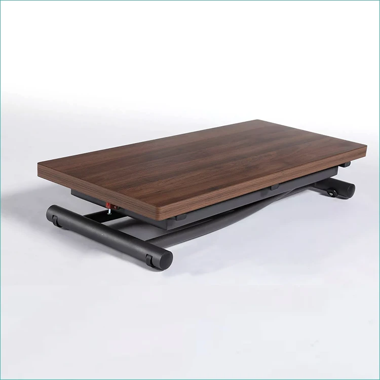 Modern Style Foldable Coffee Table with Lifting Function Dual-Use Dining Table for Living Room or Kitchen Wooden Material
