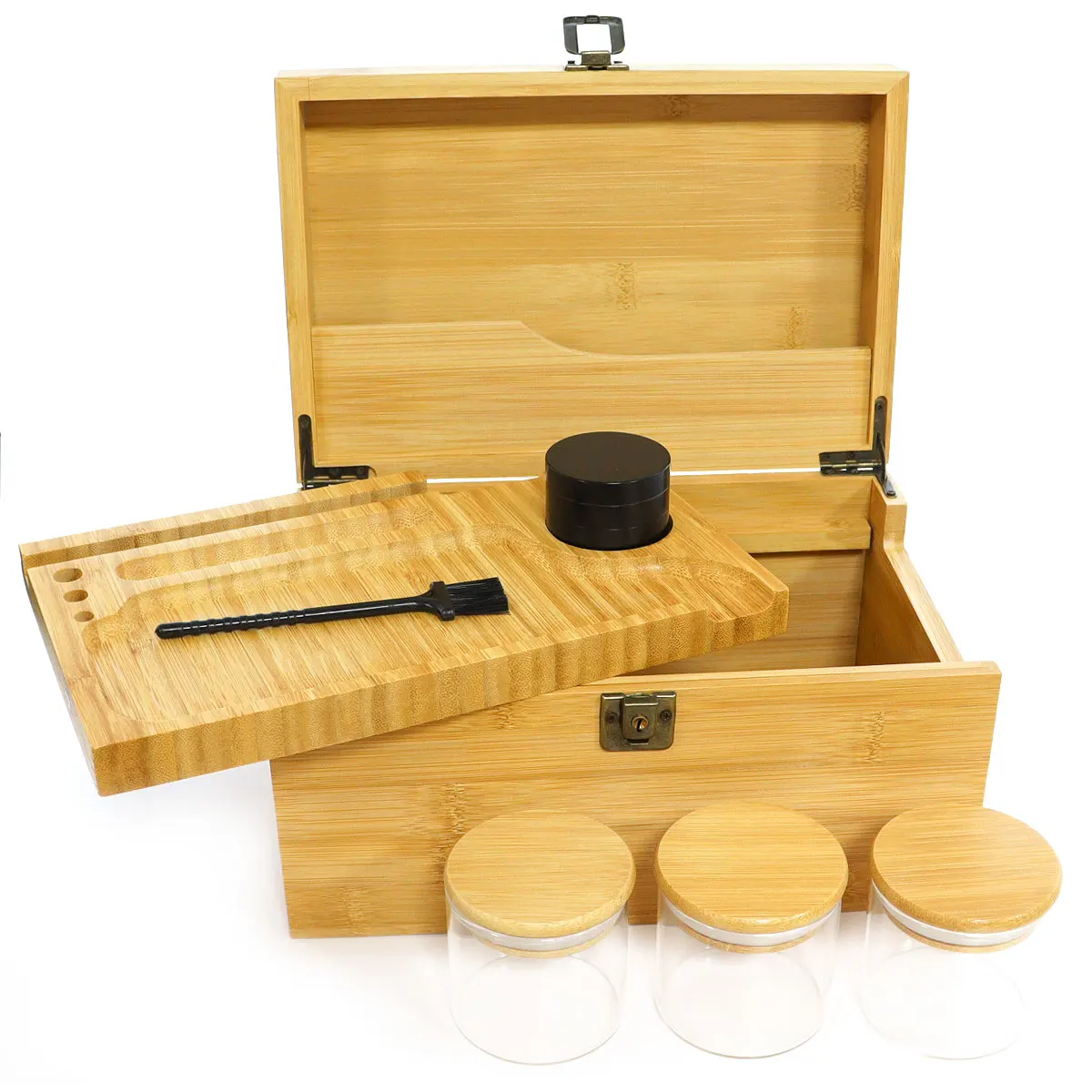 custom logo pink magnetic bamboo wooden jewelry stuff keepsake storage stash boxes with combination lock for smoking