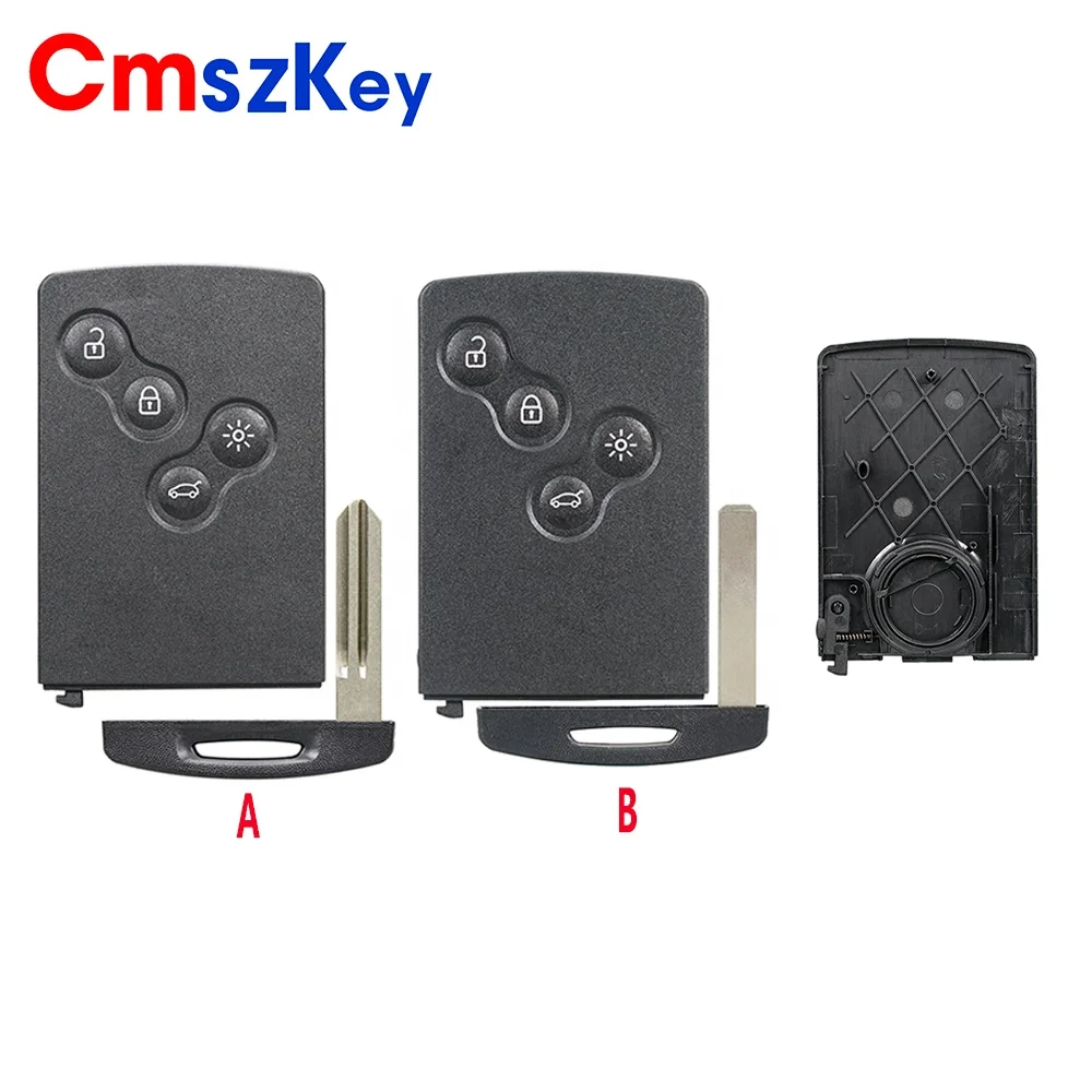 For Renault Megane Laguna Koleos Scenic Clio 4 Button Remote Smart Card Shell Case With Key Blade