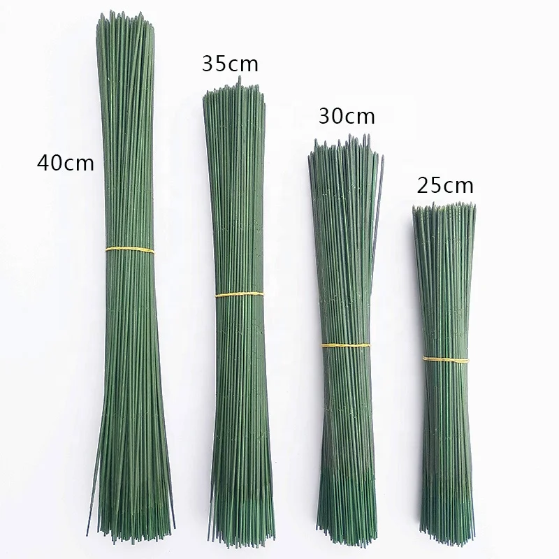 Hot plastic wire artificial flower rose stems for bouquet decoration carnation hydrangea flowers bouquet stems