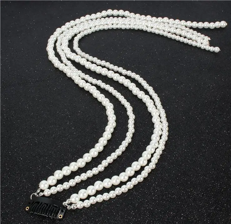 wholesale 2019 newest pearl chain tassel hair accessories fashion women extension pearl hair chain accessory