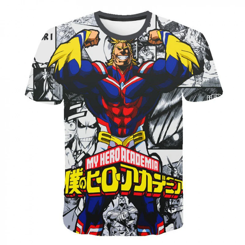Summer adult size High quality polyester cotton blend 3D digital printing T-shirt My Hero Academia T shirt anime hats