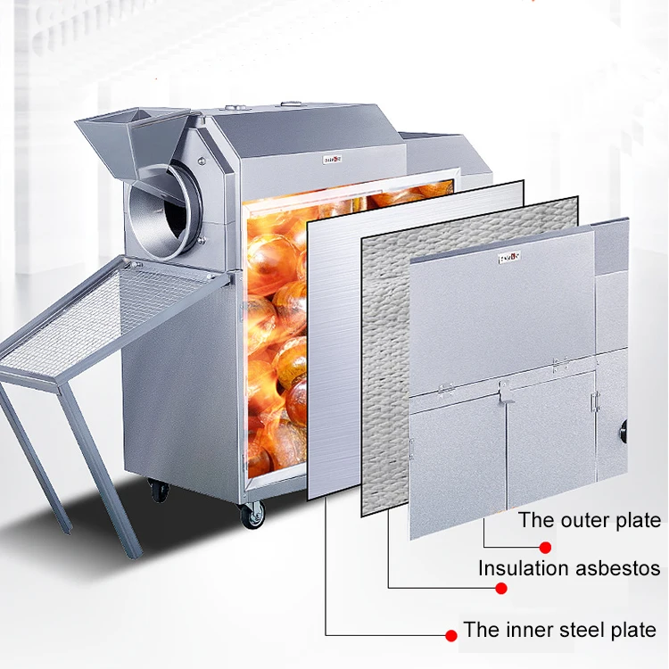 National Food Hygiene Standards Full Automatic Commercial Chestnut Roasting Machine/Sunflower Seed/Peanut Roaster Machine