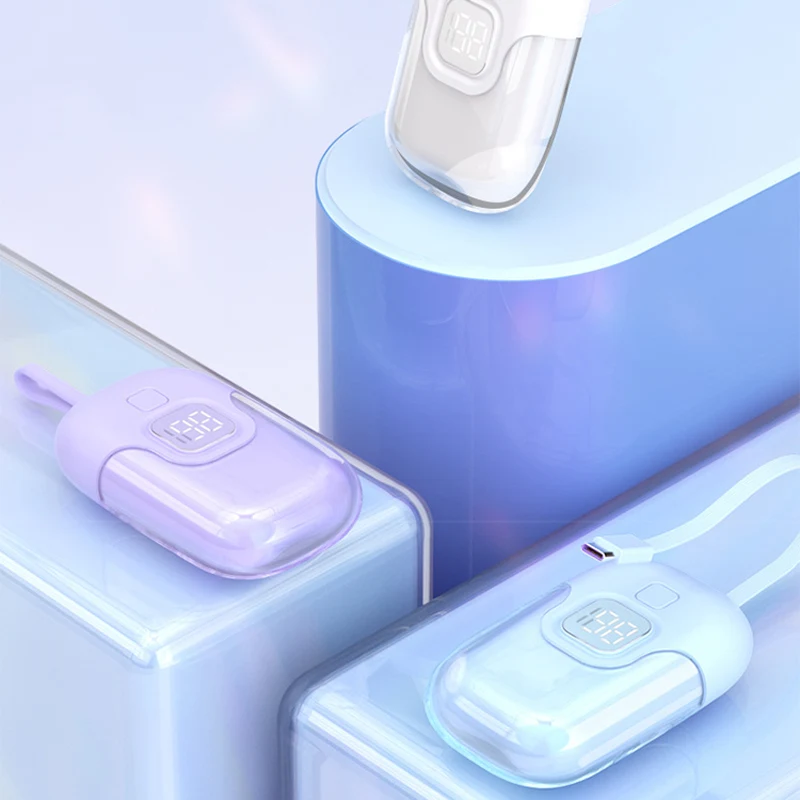 OEM New Mini 10000mAh Power Bank With Built-In Cable Portable Mobile Power Station Promotional Gift