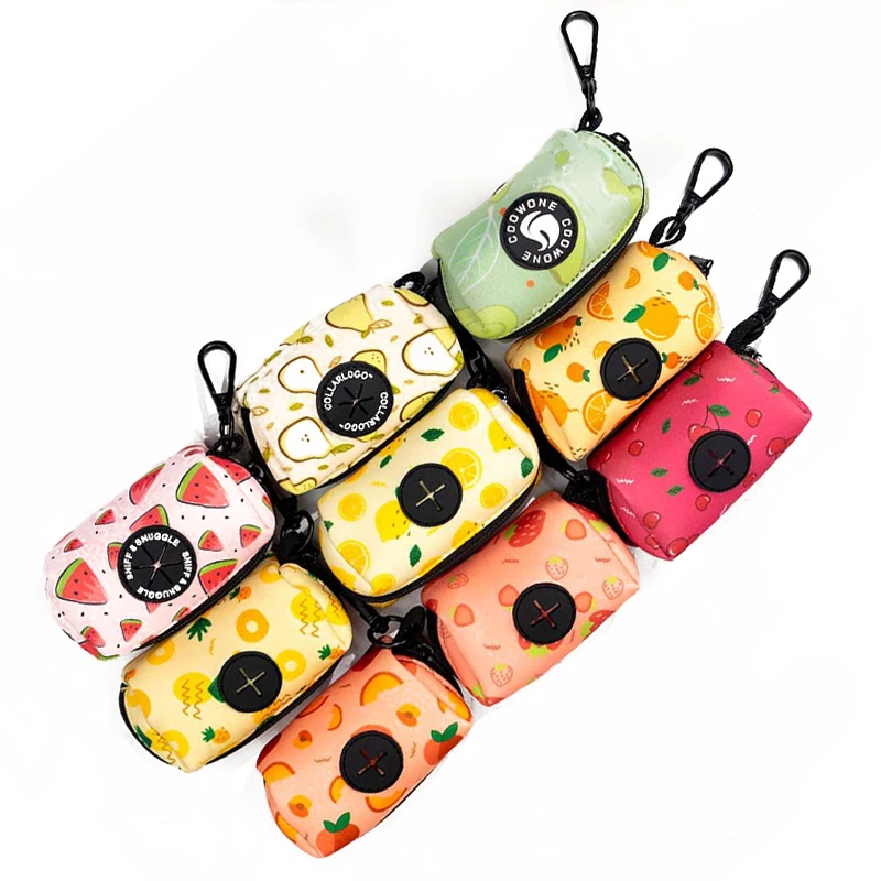 OEM Custom Pet Waste pouch neoprene dog poop bag holder dispenser with LOGO