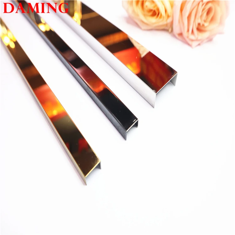 
304 u-shaped edge trim stainless steel u channel decorative table edge trim 
