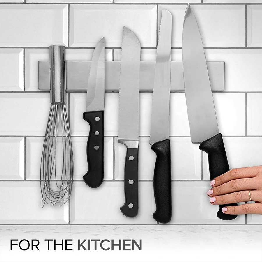 Hot selling 10 inch stainless steel magnetic kitchen knife holder rack wall mounted magnetic knife rack
